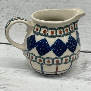 Ceramika Artystyczna Boleslawiec Polish Pottery Pitcher Diamond Geometric KD-60
